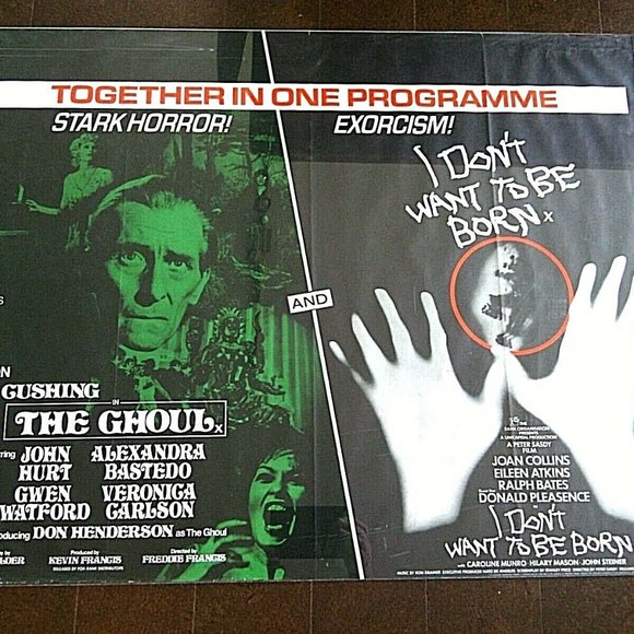 Vintage British Film Poster The Ghoul & I Don't Want To Be Born Movie Horror Pic - Picture 12 of 16